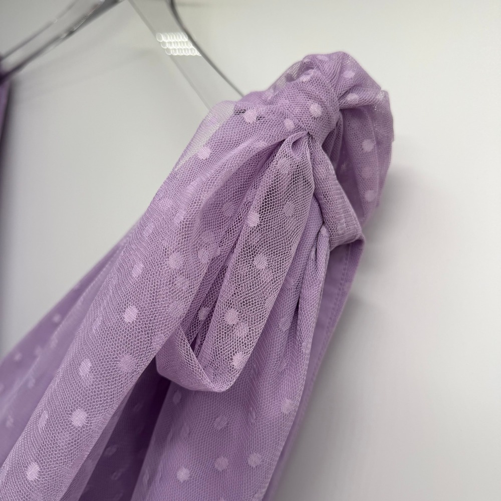 JessaKae Jeanne Dress Plus Size 4X Lavender Purple Swiss Dot Tulle Tiered Midi - Picture 4 of 12